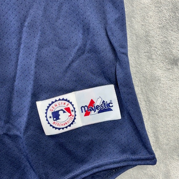 VTG NWT Atlanta Braves Majestic USA Made Jersey Adult XL Blue MLB Team Apparel - Picture 6 of 16